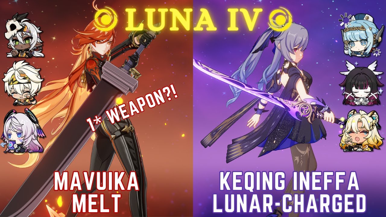 Lv1 Weapon C0 Mavuika Melt & C6 Keqing Lunar-Charged - Genshin Luna IV (6.3) Abyss Floor 12