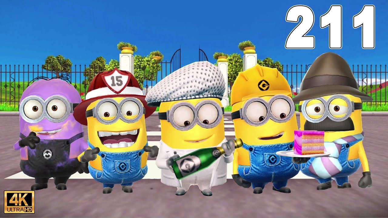 Minion Rush Worker Minion Singer Minion and Firefighter Minion at minion Park - LEVEL 764-766 | 4K