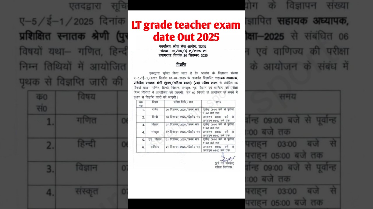 LT grade teacher exam date Out 2025 | lt grade teacher vacancy update | #ltgradeteacher