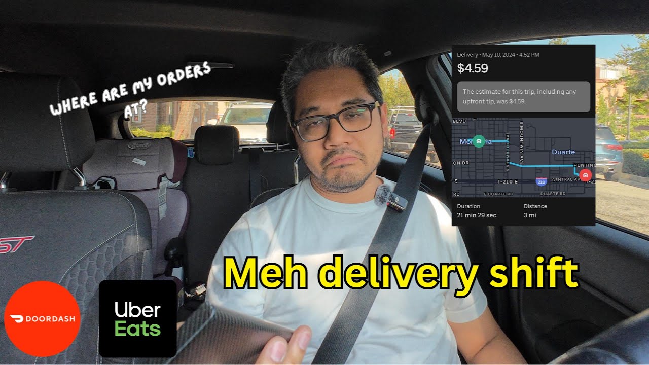 A very middling shift. Summer slowdown. No orders or too many drivers? UberEats DoorDash Ridealong