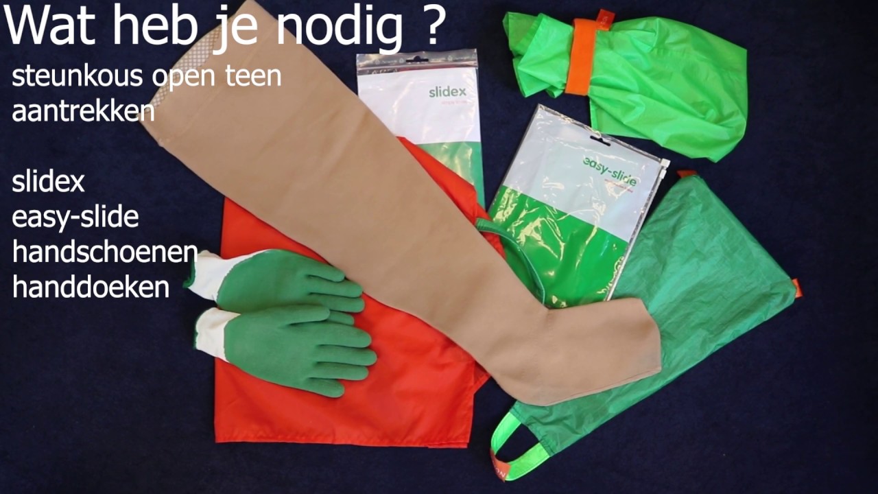 Steunkous open teen aantrekken; instructie voor mantelzorg