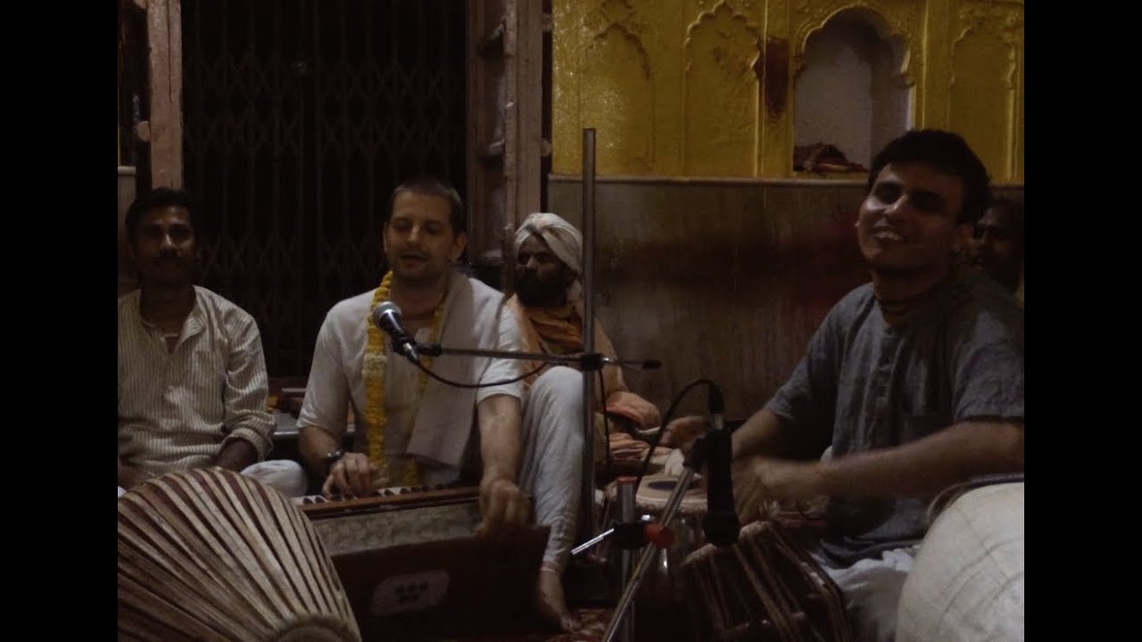 Ojasvi sings tonight at Radha Raman Temple, Vrindavan.