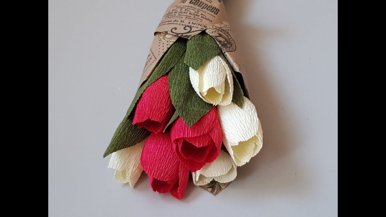 Тюльпаны из гофрированной бумаги DIY Mellas