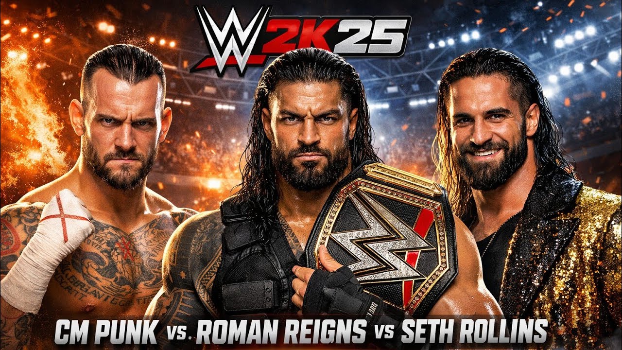 WWE Cm Punk Vs Roman Reigns Vs Seth's Rollins Match 