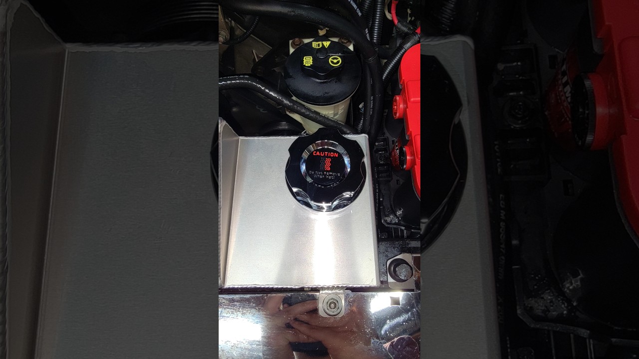 Stainless steel Coolant tank and Radiator Cover from American Muscle! 