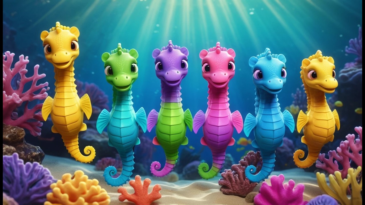 Five Little Seahorses Drift Drift Drift | Underwater Counting Song for Kids