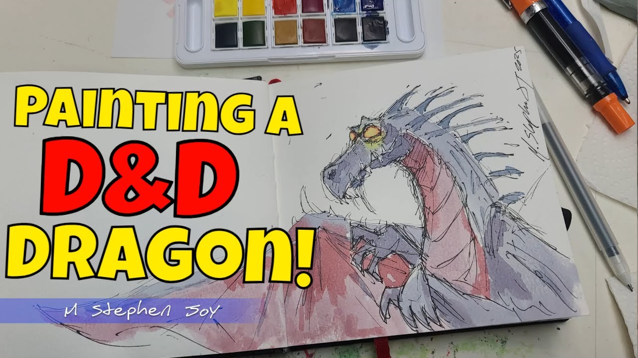 Learn to Paint Dragons With Me #watercolor #drawing