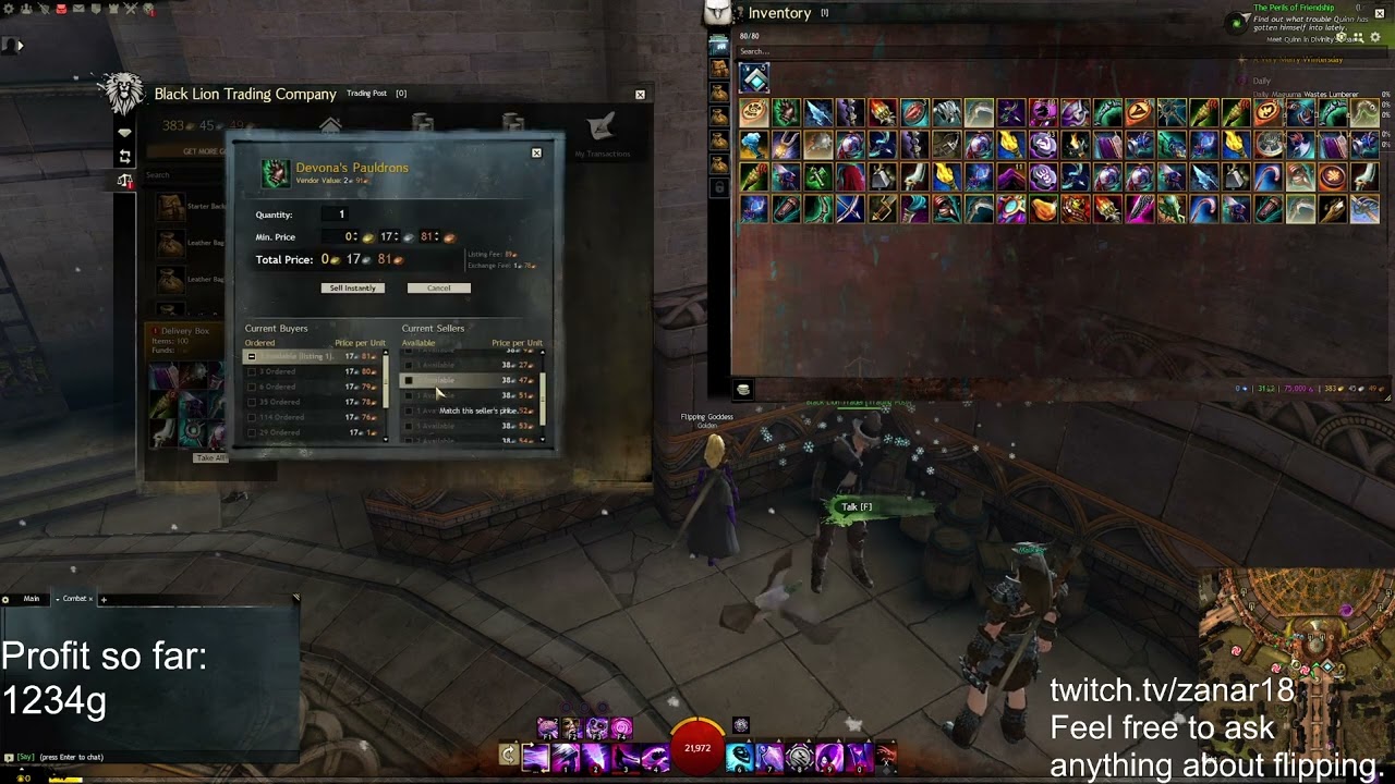 Player vs Trading Post - Flipping Challenge from 2g to 10000g - Day 20