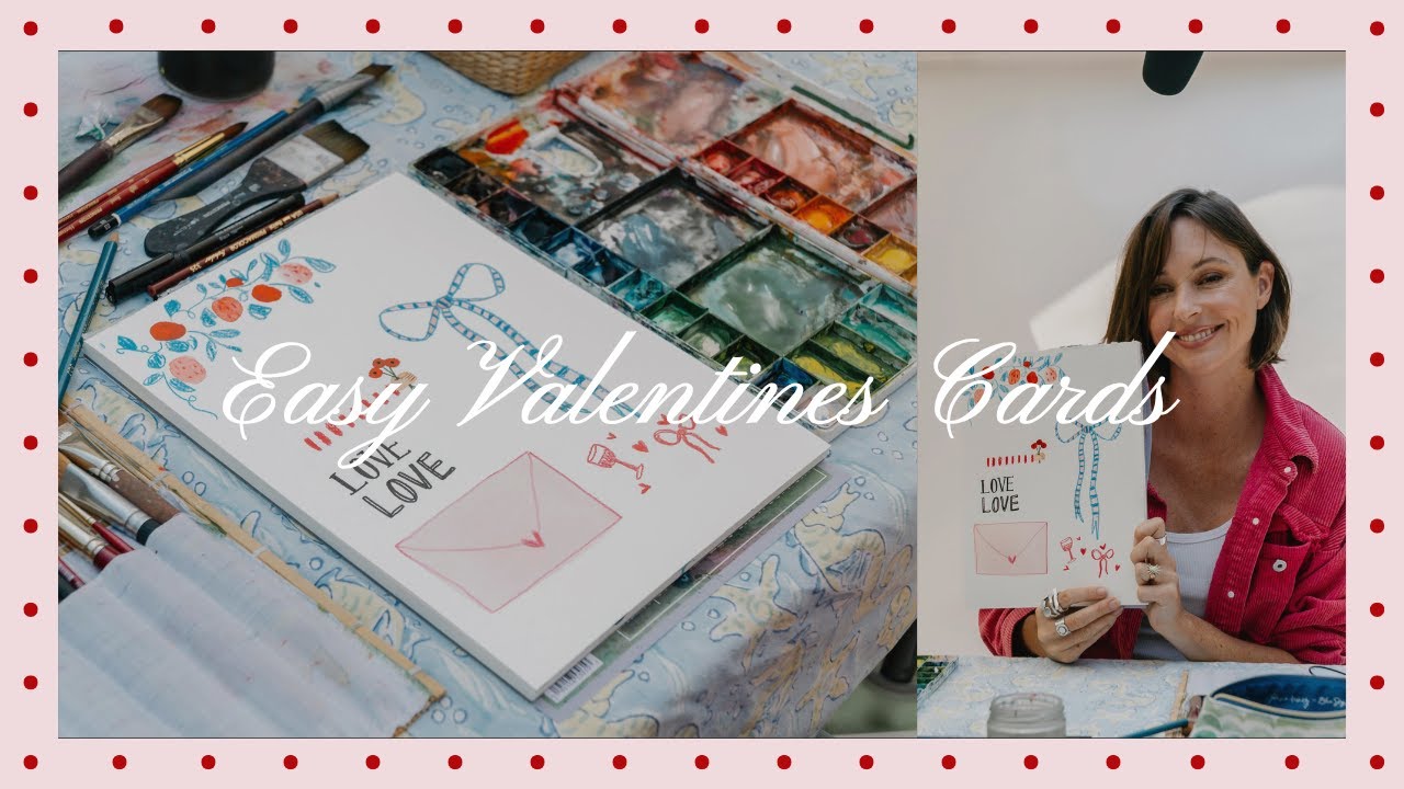 Нарисуйте свои собственные открытки ко Дню святого Валентина акварелью 💌