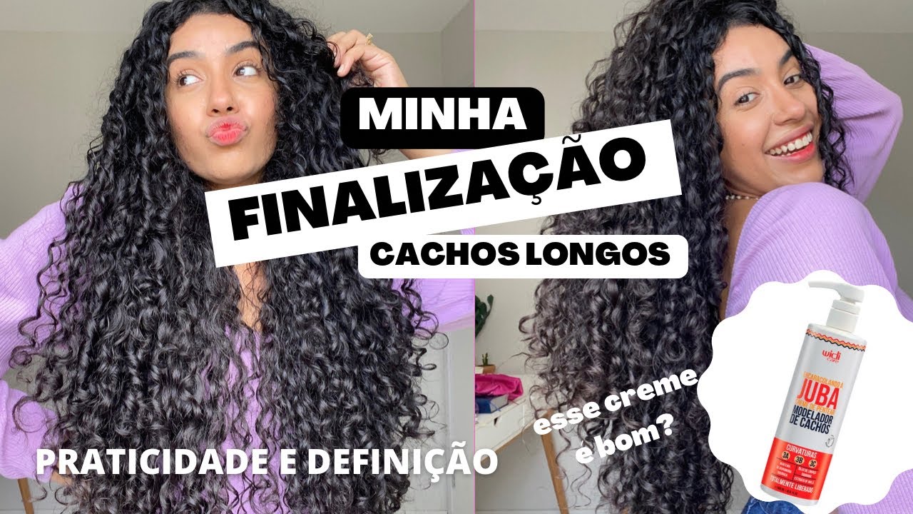 MINHA FINALIZAÇÃO - CABELO CACHEADO LONGO, RÁPIDA E COM DEFINIÇÃO + TESTANDO CREME DA WIDI CARE