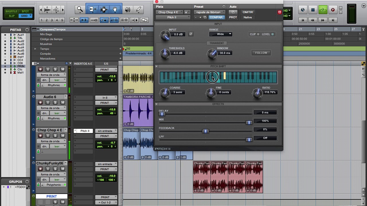 Elastic Audio - Pitch en Pro Tools