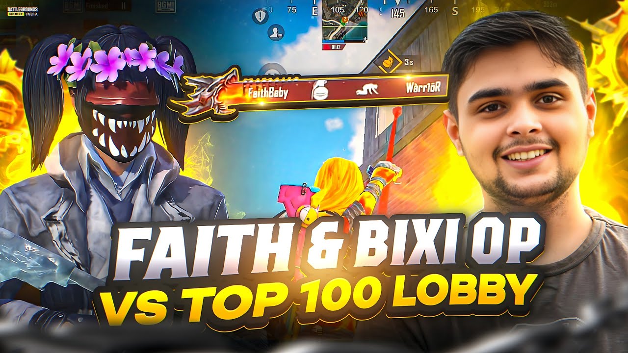 🥵 Faith &times; Bixi Op Vs Top 100 Conqueror Lobby BGMI Intense Clutches Solo