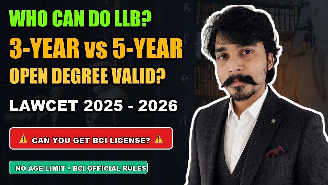 Who Can Do LLB? LAWCET 2026 3-Year vs 5-Year LLB Eligibility, Open Degree Rules BCI PAKKAPASS kri...
