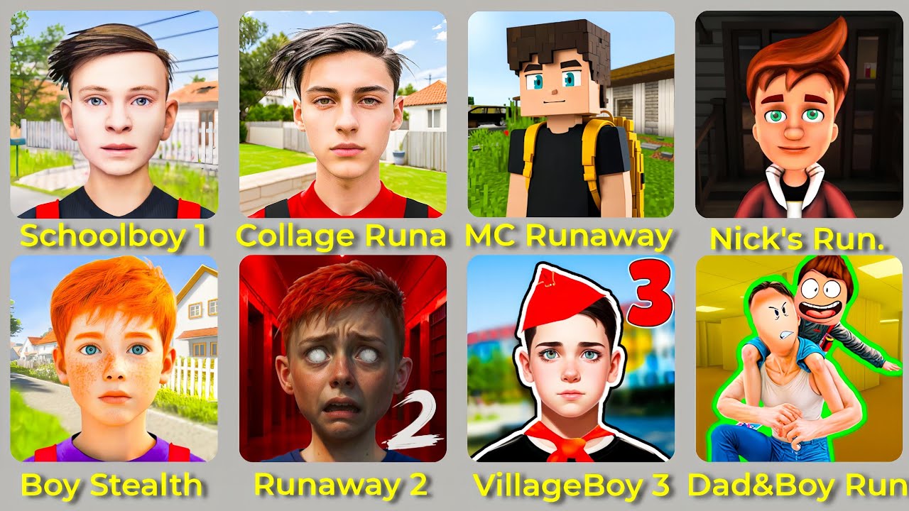 Schoolboy Runaway Stealth Granny, Nick's Runaway, Boy Stealth Escape, Schoolboy Escape 2: Village 