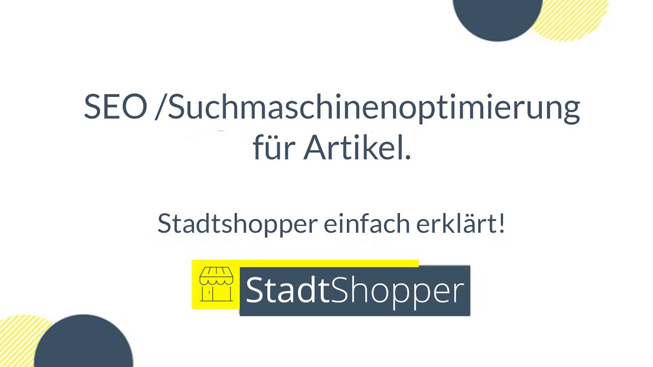 StadtShopper - Suchmaschinenoptimierung / SEO (Shopware 5)