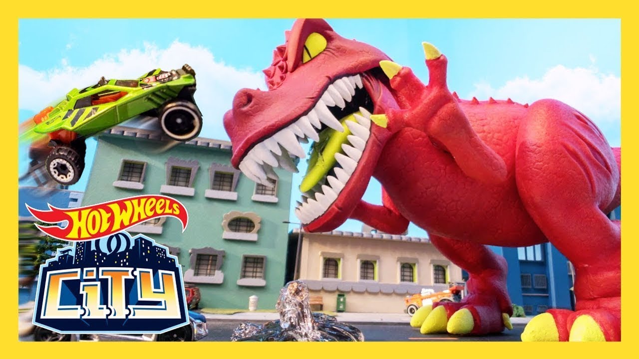 🚓 T-REX-ATTACKE + ÜBERFALL + DINO-DESASTER 💰 | Dreierfolge | Hot Wheels City | @HotWheelsDeutschland