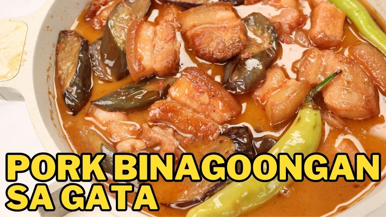 PORK BINAGOONGAN sa GATA (w/ Talong) | Binagoongang Baboy sa Gata