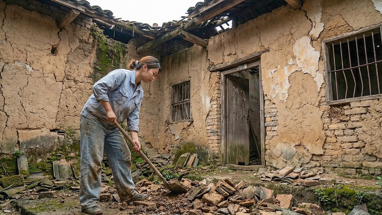 Después de que su marido la echara de casa, la mujer renovó una casa abandonada para criar a su hijo