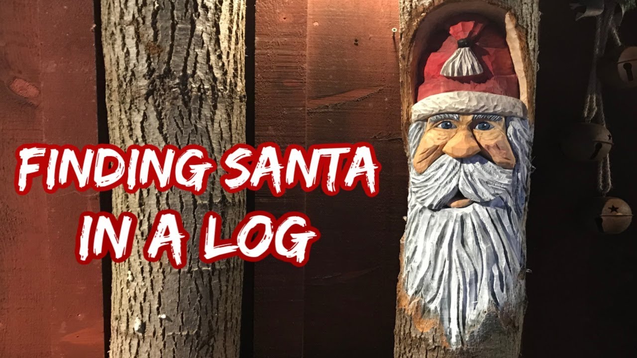 Santa In A Log (Woodcarving)