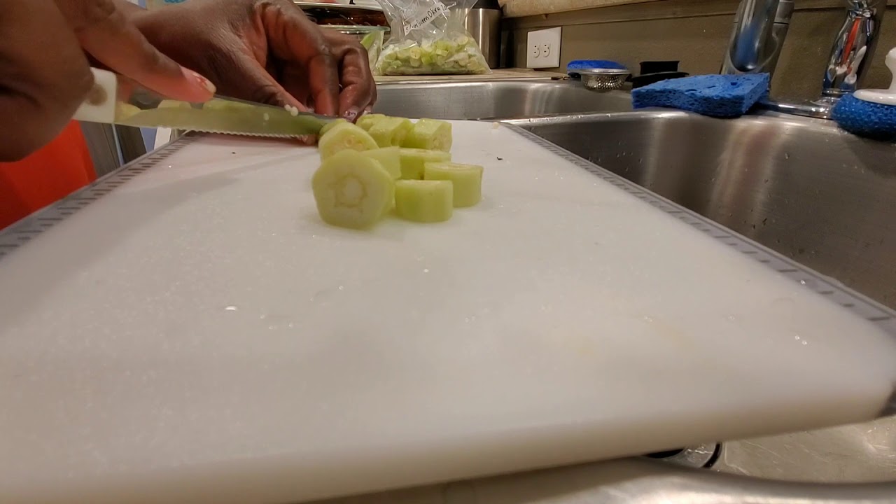 Prepping the Okra for Winter