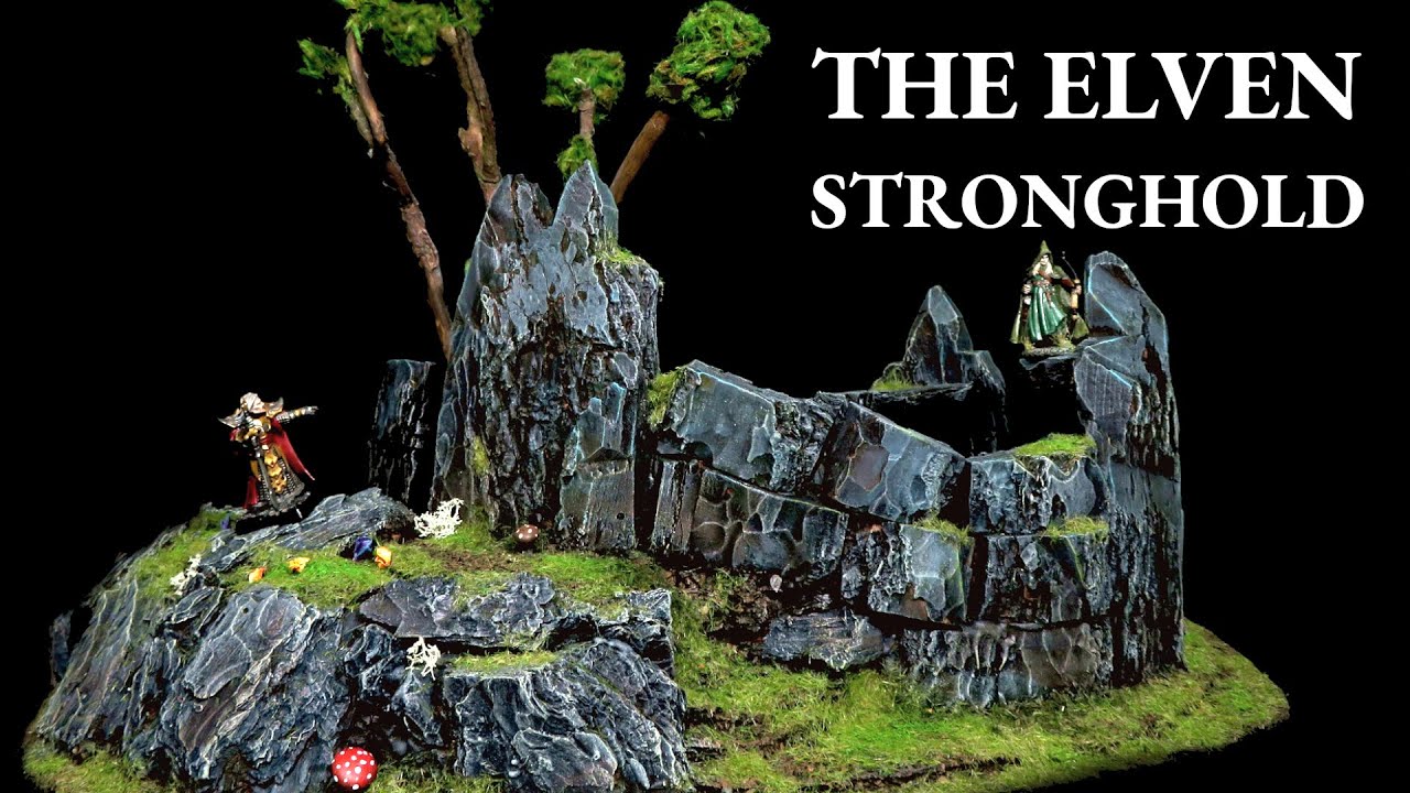 Создание волшебной эльфийской крепости - диорама для D&D + Wargaming