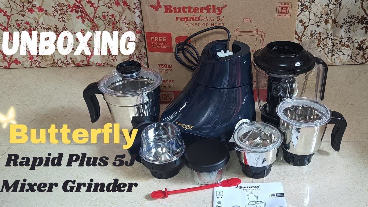 Butterfly Rapid plus 5Jars Mixer Grinder #unboxing and full details in TELUGU
