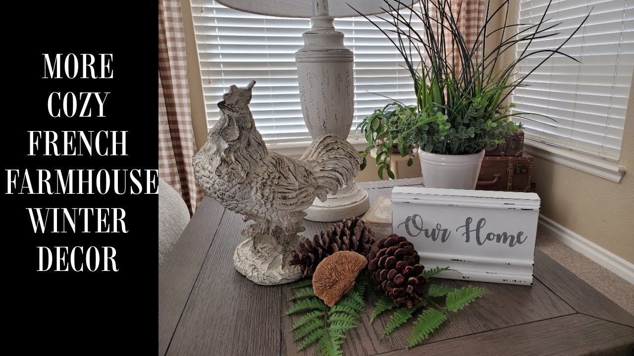 MORE COZY FRENCH FARMHOUSE WINTER DECOR - DECORATE WITH ME - NEW HOME FAMILY ROOM TOUR