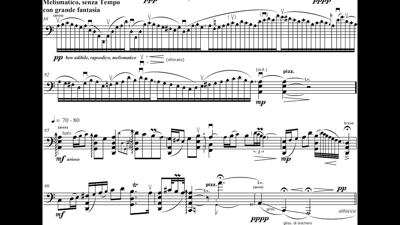 Cosimo Carovani - Suite No. 3 ('ad Antiqua') for Cello (2018) [Score-Video]