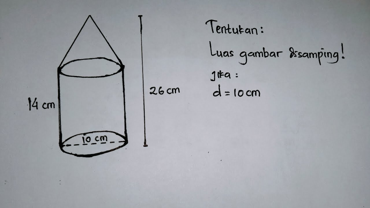 Menghitung Luas Permukaan Gabungan Bangun Ruang Kerucut Dan Tabung