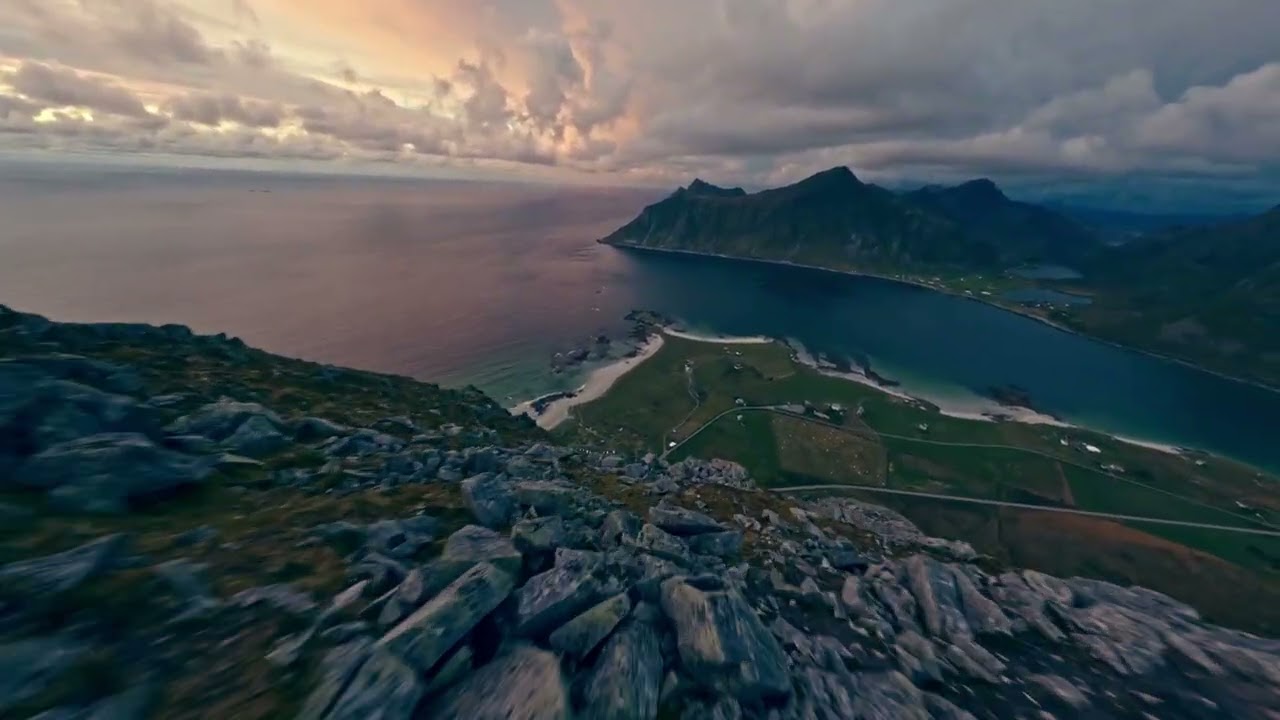 Evening FPV Flight from Flakstad, Lofoten – Helion 10