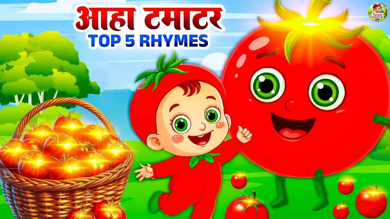 आहा टमाटर | Aaha Tamatar Bade Majedar | Rhymes For Kids | Nursery Poem - kids Rhymes Ghar #rhymes