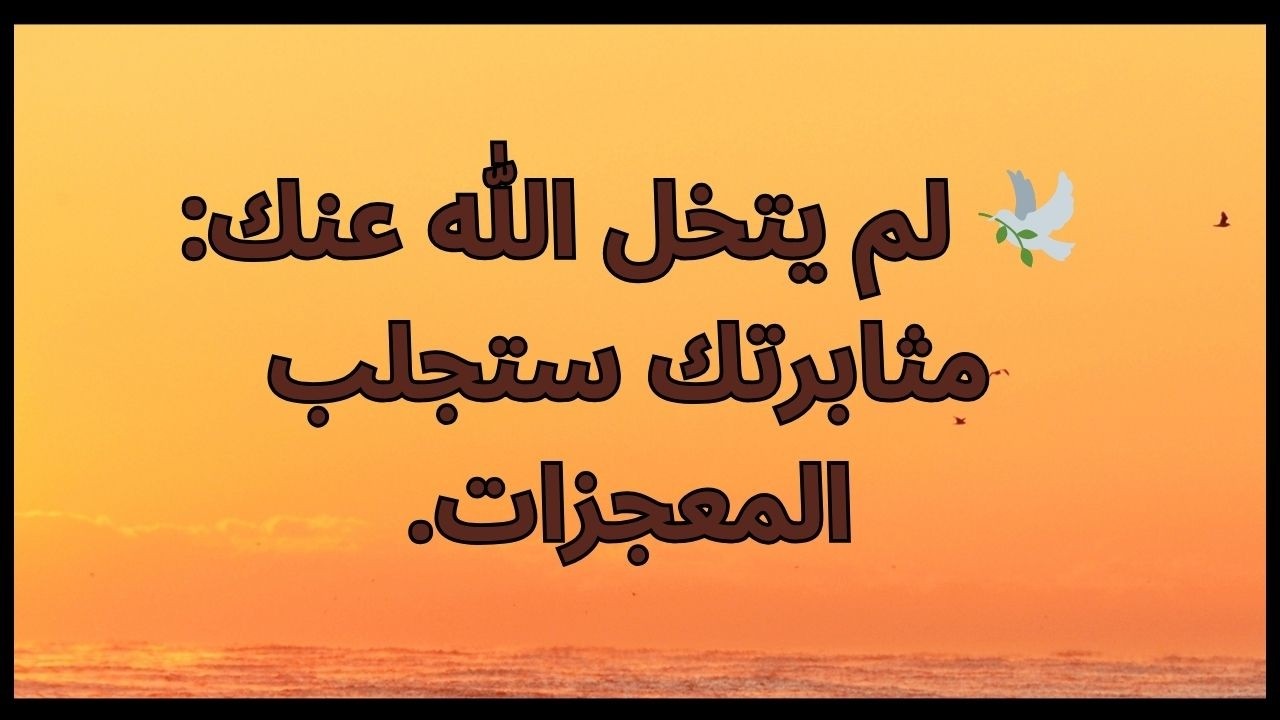 🕊️ لم يتخل الله عنك: مثابرتك ستجلب المعجزات.