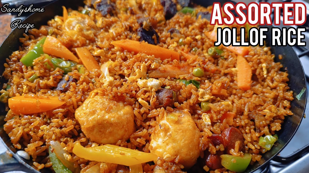 Assorted Jollof Rice Recipe/How To Prepare Assorted Jollof Rice.