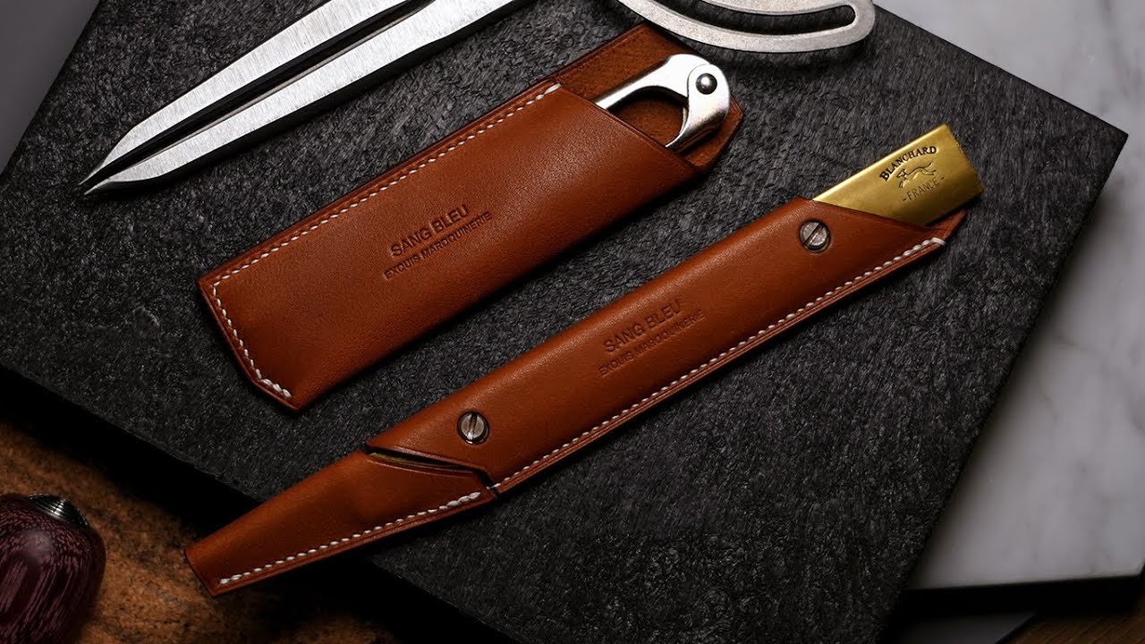 Making Knife Sheath with Hermes Barenia Calf. 에르메스 바레니아 비스포크 칼집 만들기