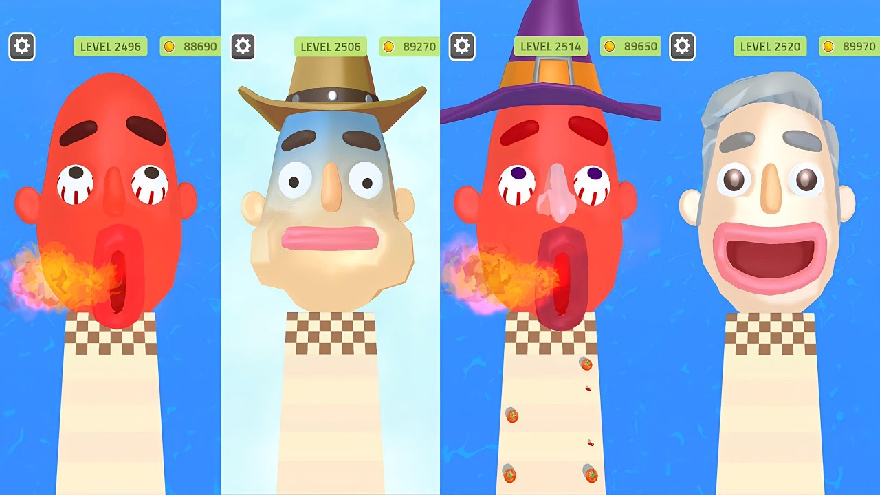 Sandwich Runner : Bold Face 🆚 Cow Boy Face 🆚 Joker Face 🆚 White Hair Face