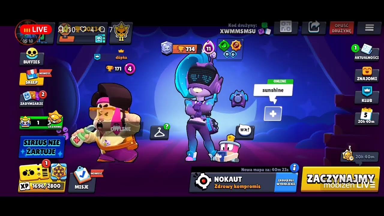 gramy w brawl stars wbijamy 21500 puch i wbijamy 500subów