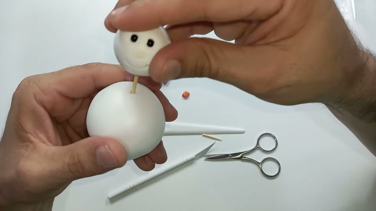 Muñeco de nieve en porcelana fría!!!
