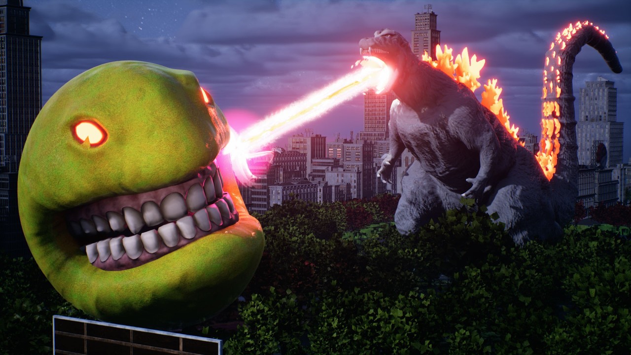 Pac-man vs Godzilla Animation [Horror Short Film]