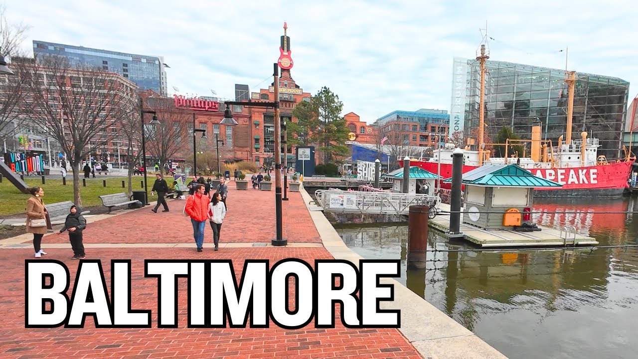 Baltimore City, Inner Harbor 4K (Downtown Baltimore) walking tour