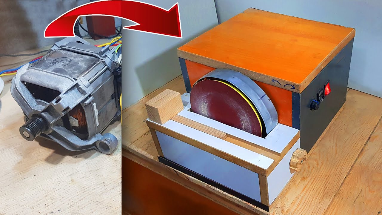 Çamaşır Makinesi Motoru Zımpara Makinası Yapımı // Washing Machine Motor Making Sanding Machine