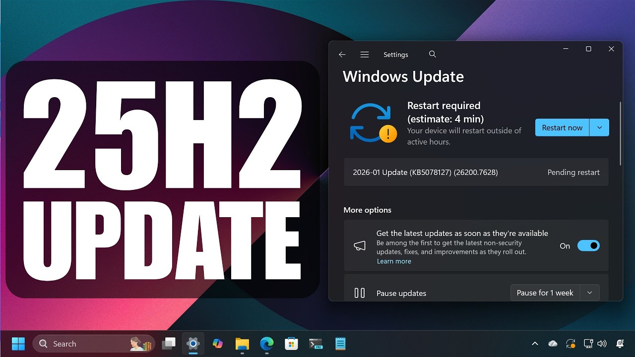 Windows 11 25H2: KB5078127 Emergency Update Fixes Chaos Caused by January Update (Build 26200.7628)