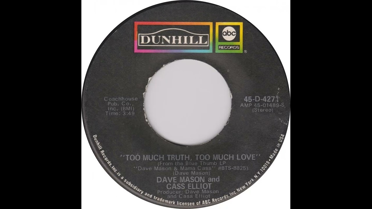 (26a) Dave Mason & Cass Elliot - Too Much Truth, Too Much Love