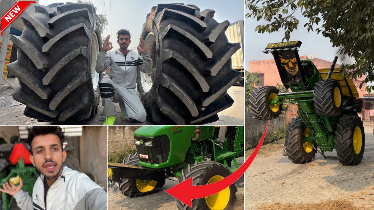 ये टायर कौन से ट्रैक्टर में डालेंगे || Big Tyres 540/65R28 || पक्की जगह पर Stunt करने का बुरा नतीजा