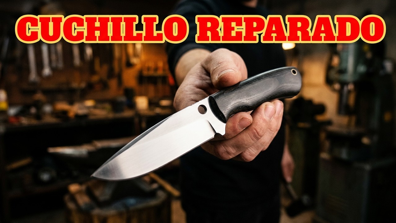 Como PERFORAR ACERO con una MECHA ( reparando un cuchillo)