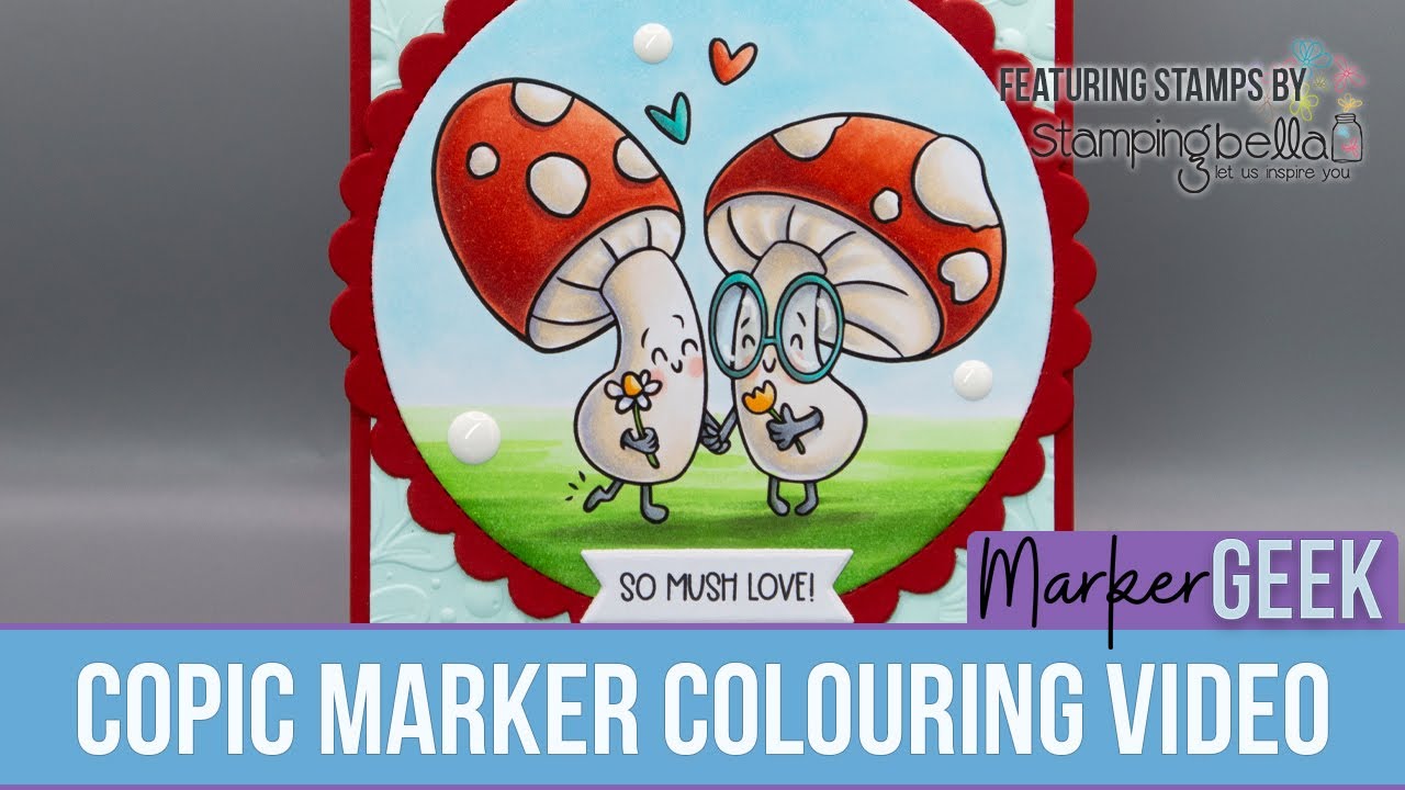 Copic Marker Colouring Stamping Bella Mushroom Besties rubber stamp