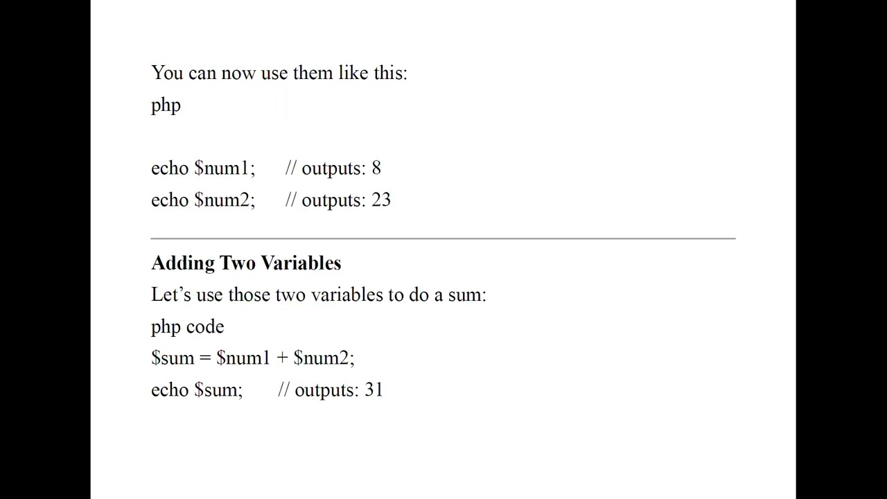 PHP VARIABLES