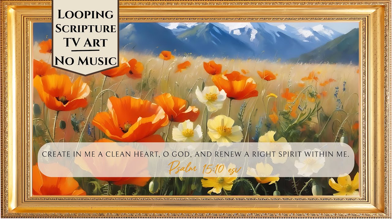 Scripture TV Art with Bible Verses | Relaxing Flower Framed Art | Silent Screensaver