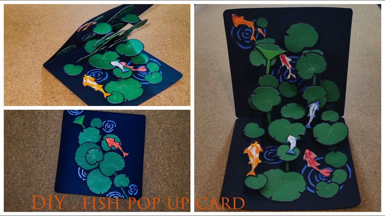 Fish pop up card tutorial (without template) | Handmade card tutorial | DIY card making