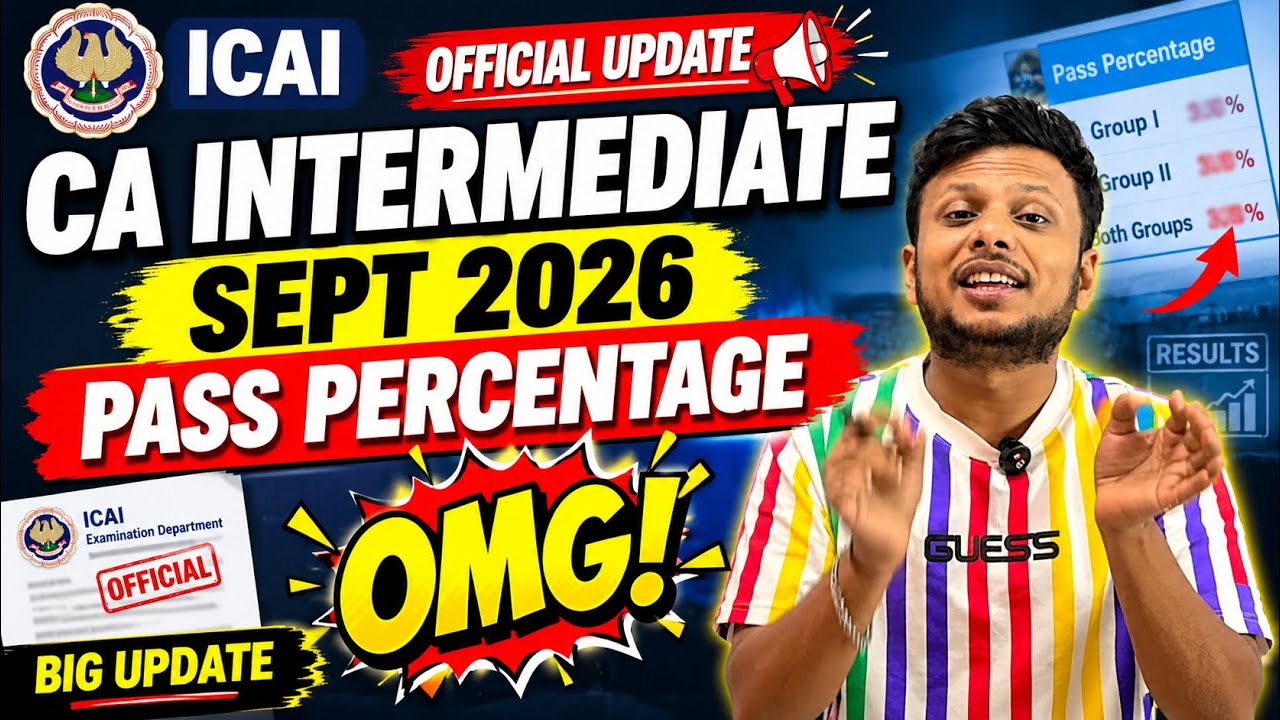 CA Intermediate September 2026 Pass percentage Omg 😨 