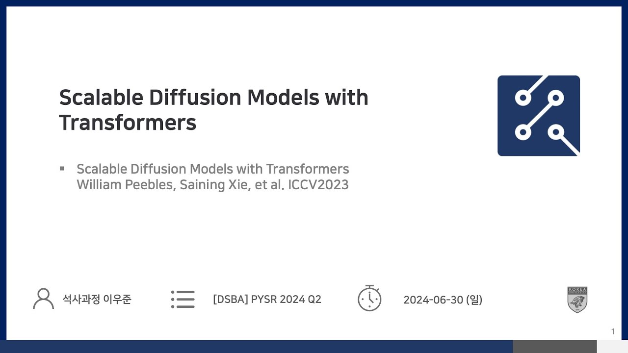 [Paper Review] Scalable Diffusion Models with Transformers